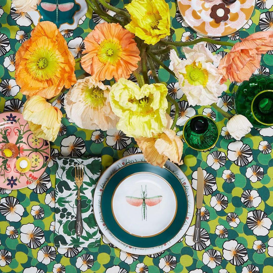 LA DOUBLEJ Rainbow Glasses Set Of 2 In Green