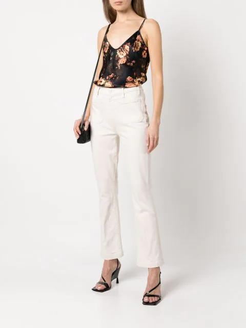 MOTHER The Hustler Ankle Fray Jeans In White