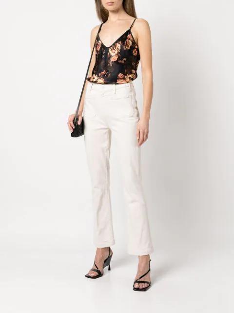 MOTHER The Hustler Ankle Fray Jeans In White