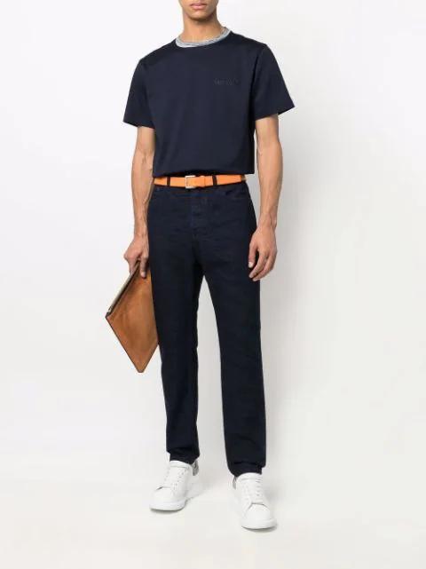 MISSONI Logo Embroidery Cotton Jersey T-shirt In Blue