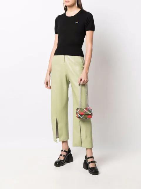 VIVIENNE WESTWOOD Cropped Cardigan With Distinctive Buttons And Embroidered Emblem In Black