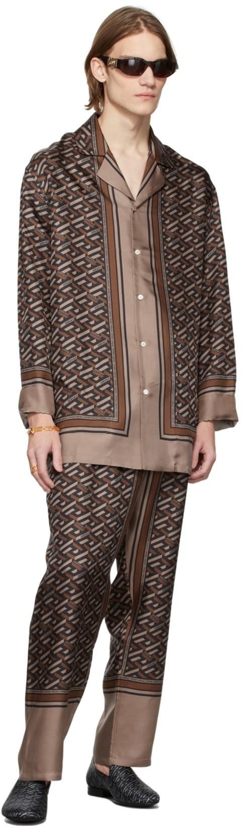 VERSACE Medusa Biggie Rectangle-frame Sunglasses In Brown