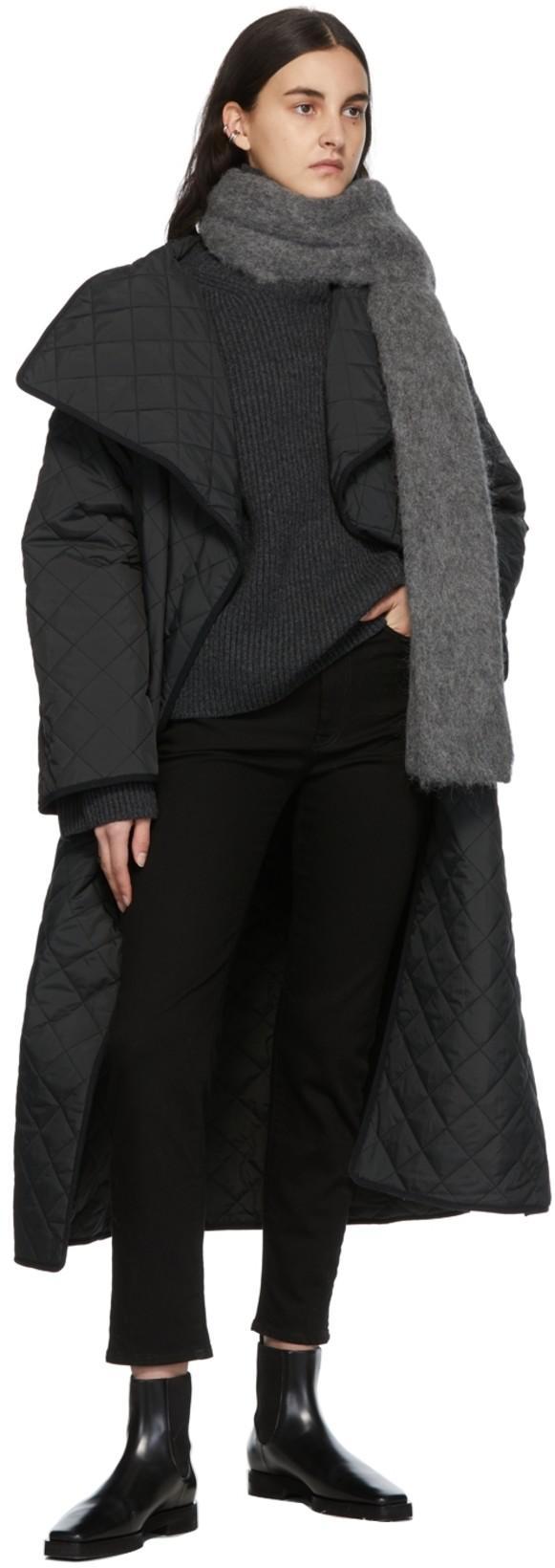 TOTÊME Toteme Square Toe Flat Chelsea Boot In Black