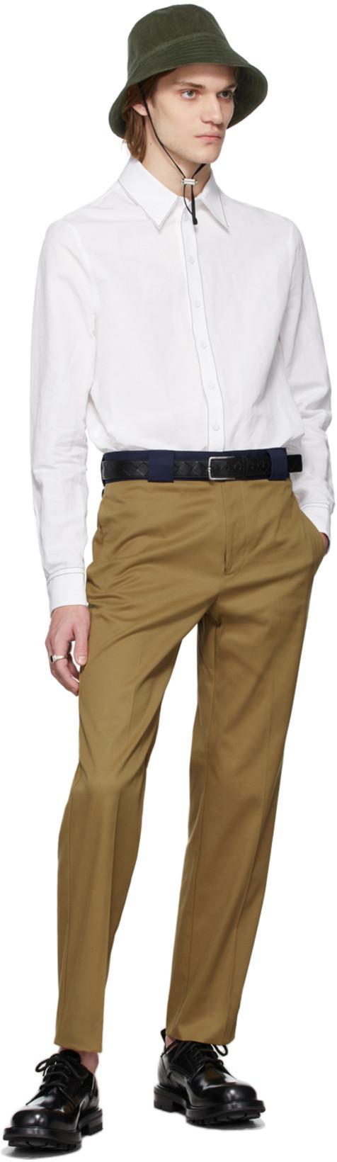 BOTTEGA VENETA Men's Intreccio Leather Belt In Brown