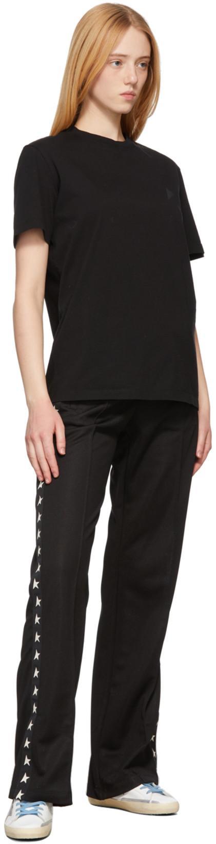 GOLDEN GOOSE Black Logo-embroidered Short-sleeved T-shirt