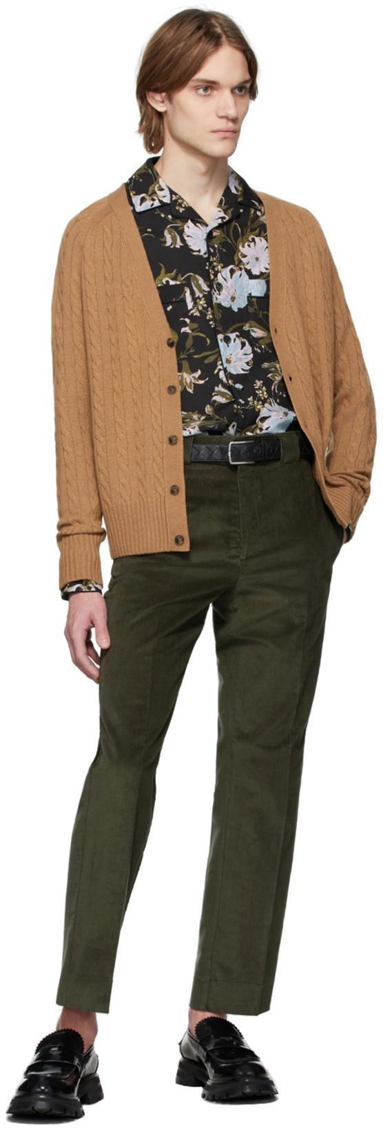 BOTTEGA VENETA Men's Intreccio Leather Belt In Brown