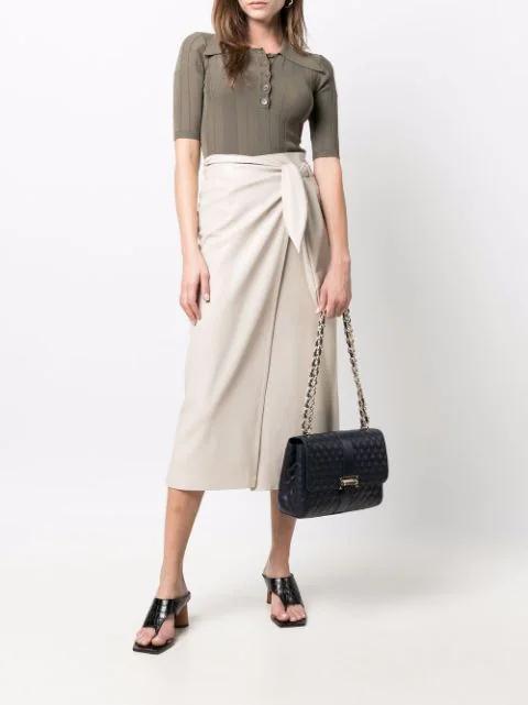 ASPINAL OF LONDON Womens Black Lottie Branded-hardware Quilted Leather Shoulder Bag