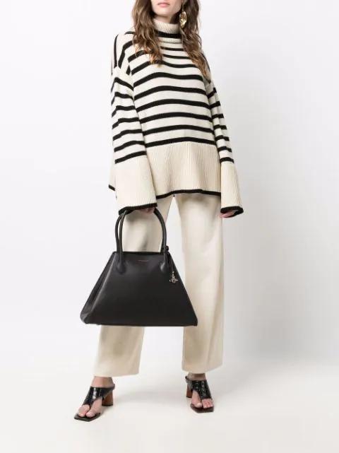 TOTÊME Toteme Striped Wool Cotton Turtleneck In Neutral