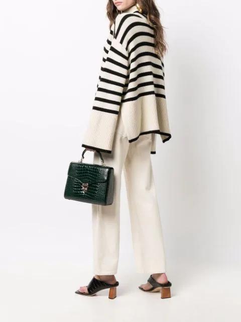 TOTÊME Toteme Striped Wool Cotton Turtleneck In Neutral