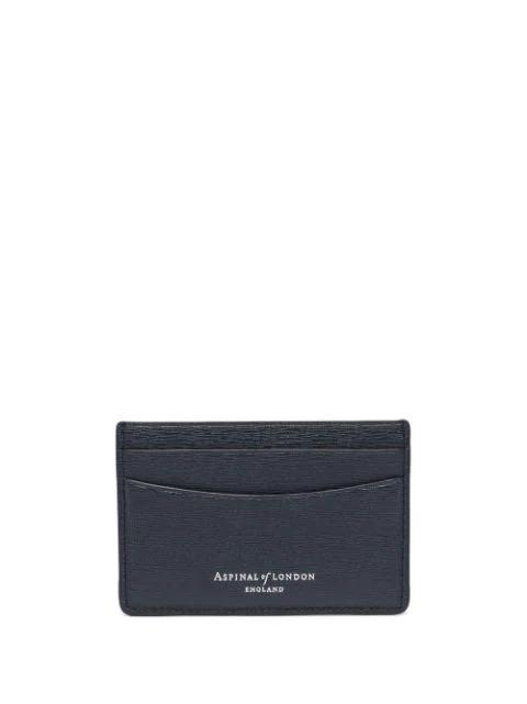 ASPINAL OF LONDON Saffiano Slim Cardholder In Blue