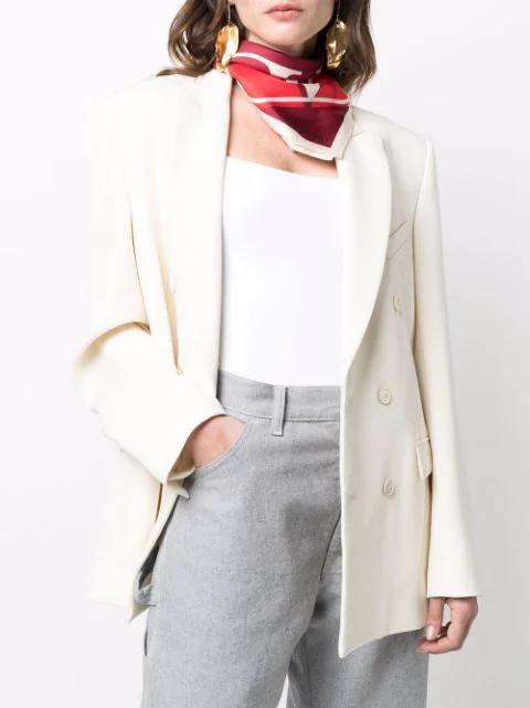 WARDROBE.NYC Double-breasted Blazer Dress In White