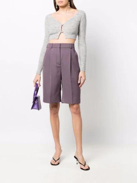 JACQUEMUS Alzou Fine-ribbed Knitted Cardigan In Grey
