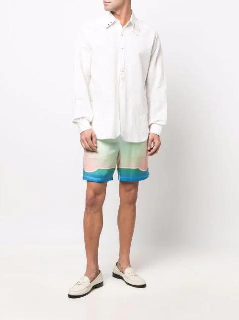 SAINT LAURENT Leather Loafer With Iconic Monogram In White