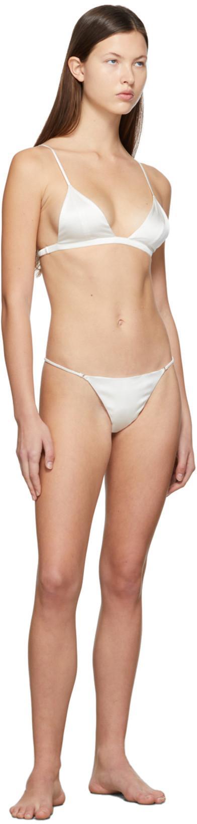 FLEUR DU MAL Off-white Luxe Triangle Bra In 0300 Ivory