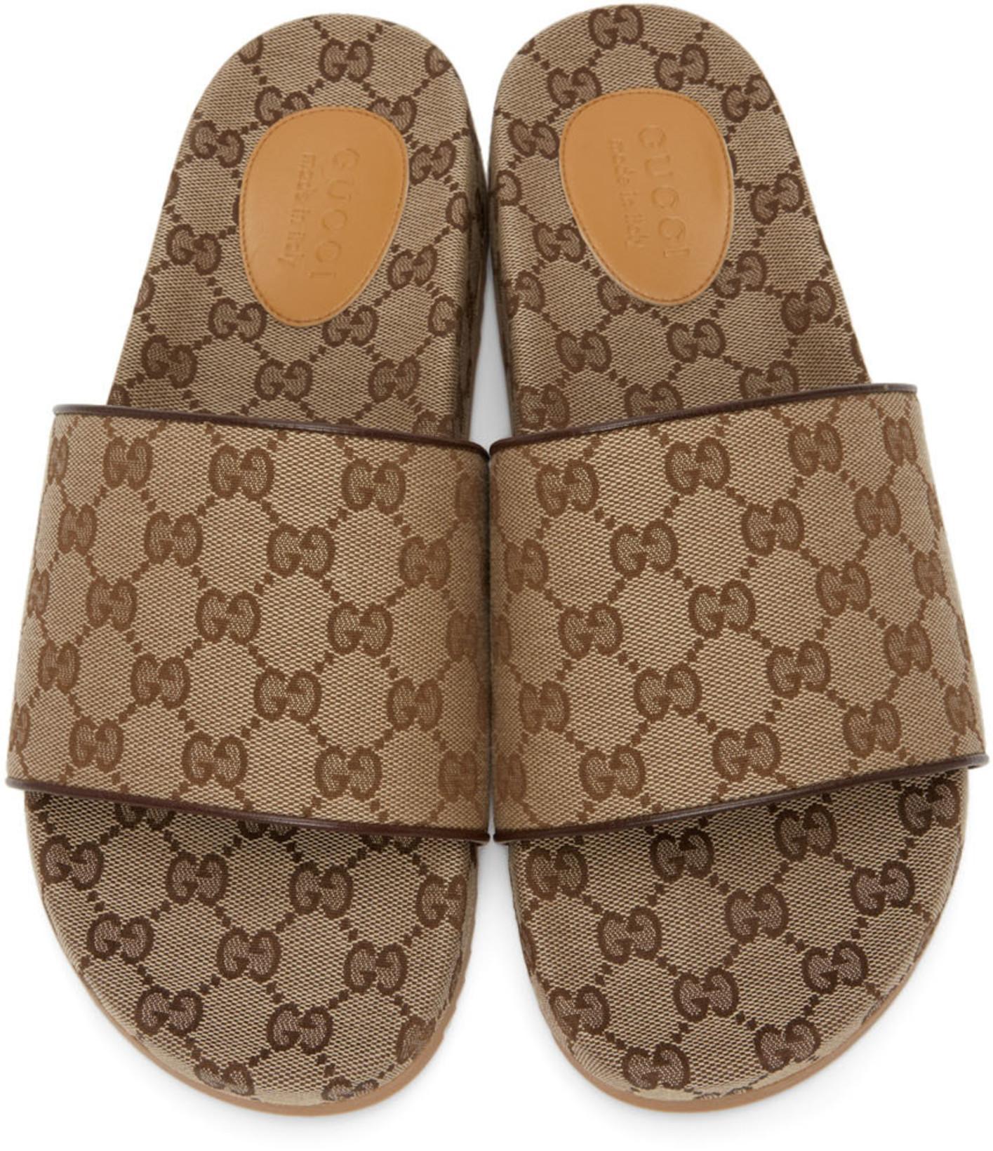 GUCCI Pursuit Gg Slide In Brown