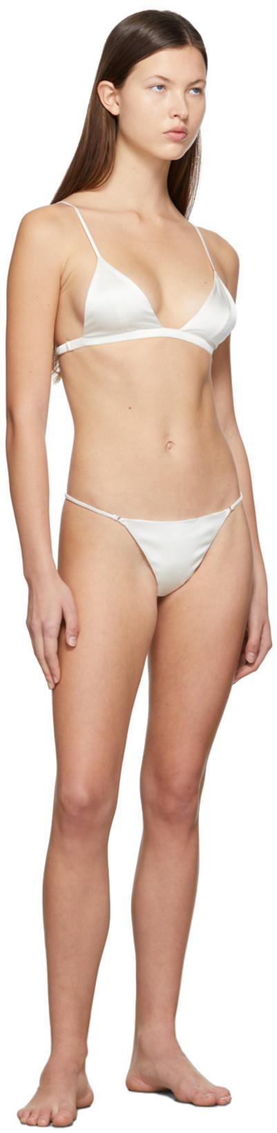 FLEUR DU MAL Off-white Luxe Triangle Bra In 0300 Ivory