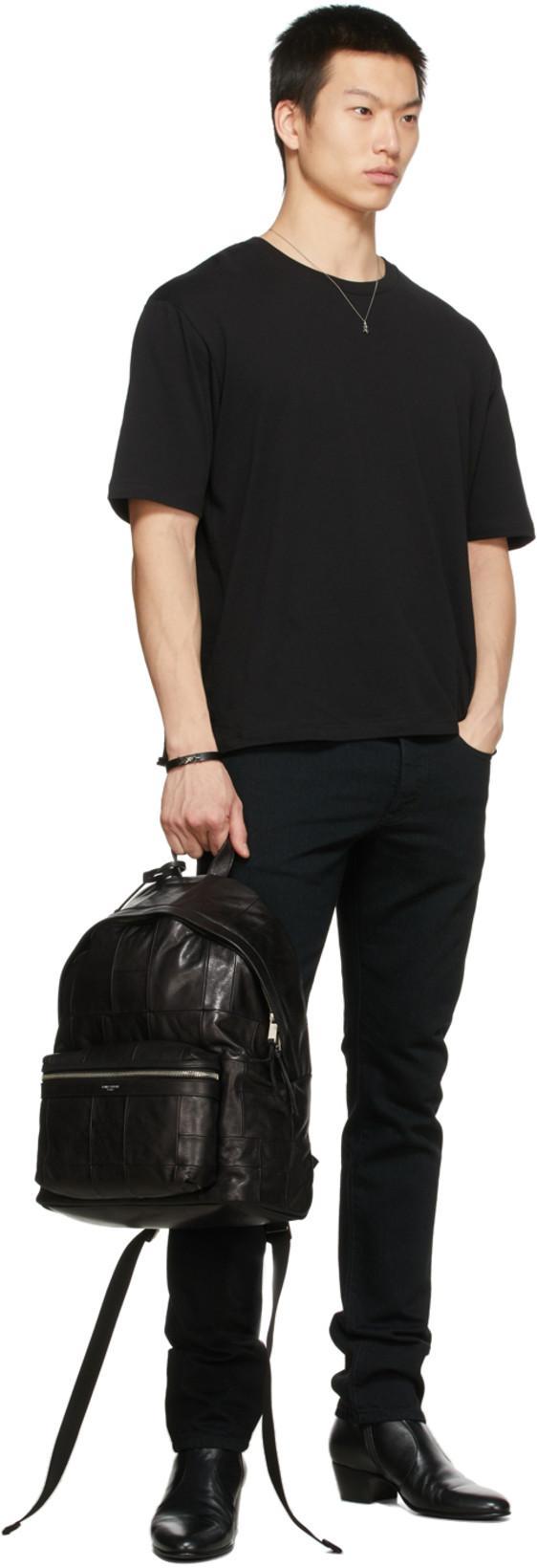SAINT LAURENT Reverse Logo T-shirt In Black