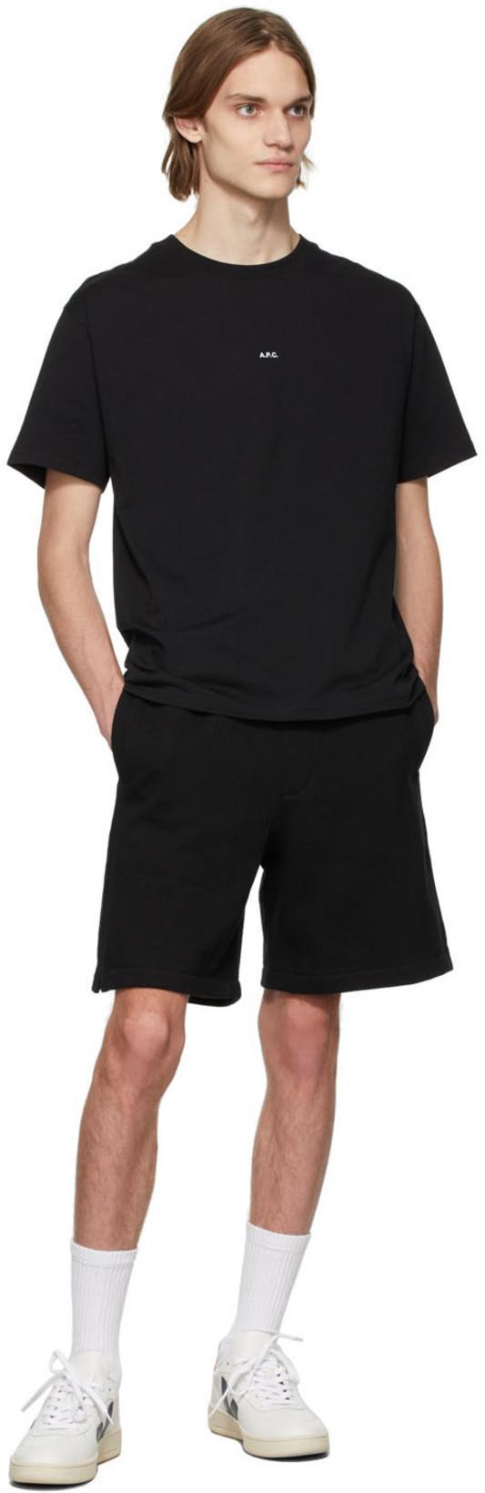 APC A.p.c. Boxy Micro Logo Cotton Crew-neck T-shirt In Black