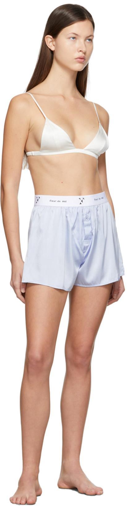 FLEUR DU MAL Off-white Luxe Triangle Bra In 0300 Ivory