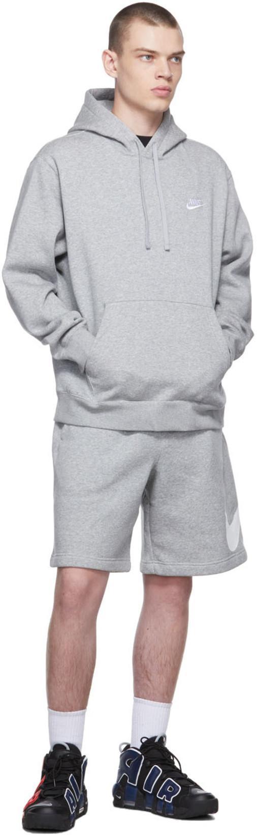 NIKE Sportswear Club Logo-embroidered Cotton-blend Jersey Zip-up Hoodie In Grey