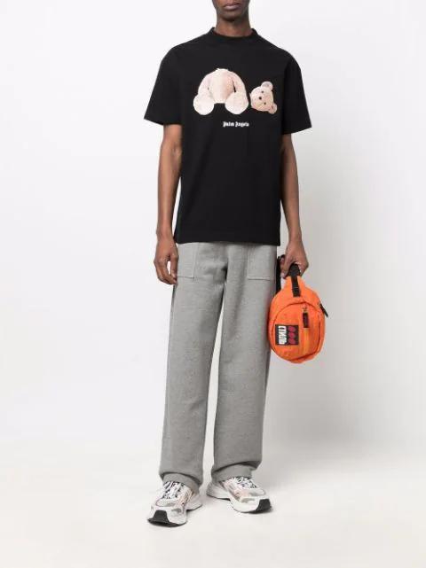 PALM ANGELS Broken Bear Logo Graphic T-shirt In Black
