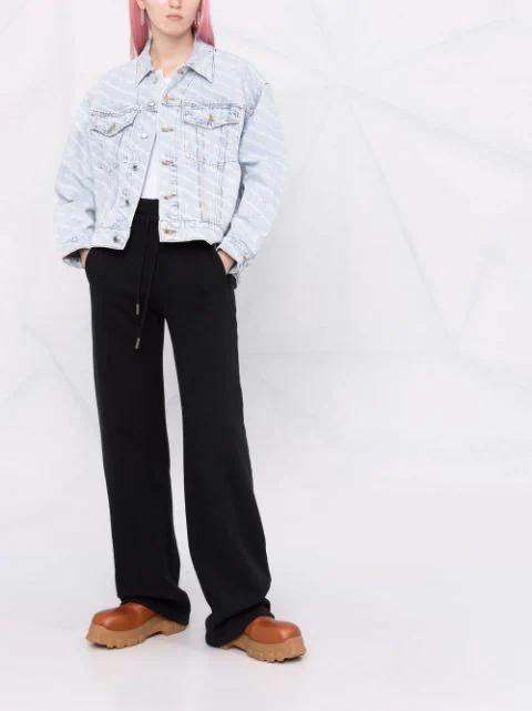 ALEXANDER WANG Falling Back Logo-print Denim Jacket In Blue