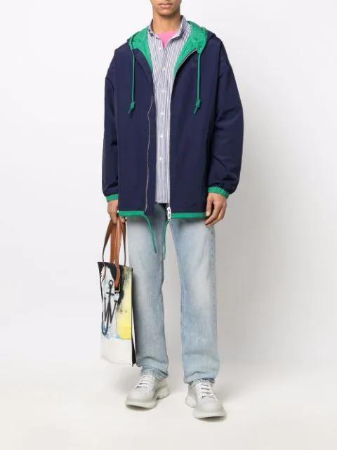 POLO RALPH LAUREN Slim Fit Striped Shirt With Button-down Collar In Blue