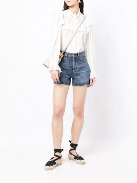 CHLOÉ Mid Wash Kadovar Denim Shorts In Mittelblauer Denim