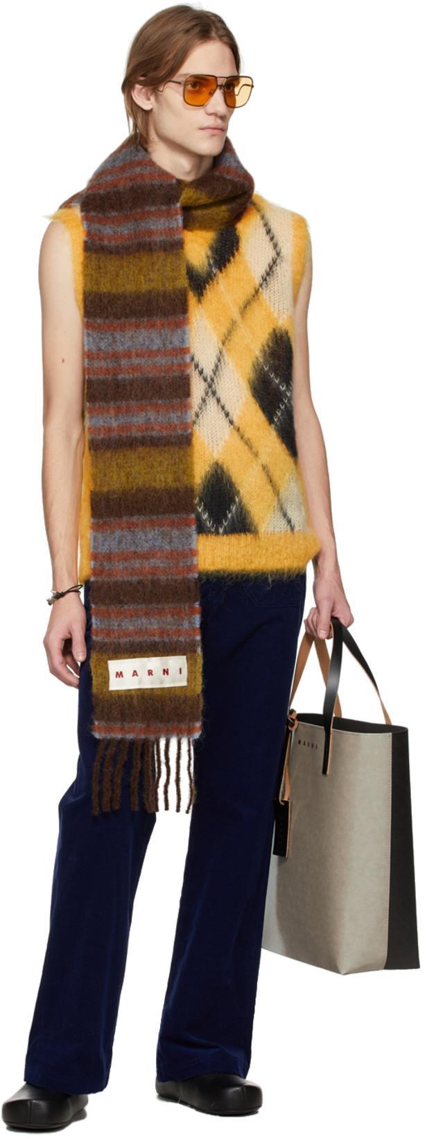 MARNI Textured-leather Clog Slippers In Black