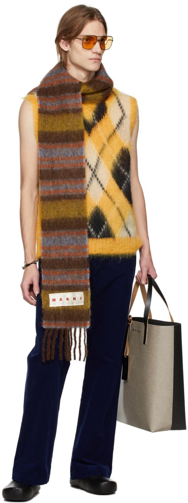 MARNI Textured-leather Clog Slippers In Black