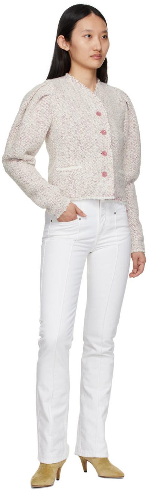 ISABEL MARANT Niroka Jeans In Beige Denim In 20wh White