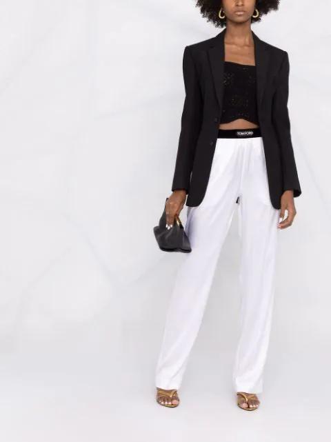 TOM FORD Straight-leg Silk-blend Trousers In White
