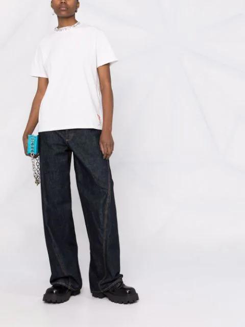 GOLDEN GOOSE Crystal Crew Neck T-shirt In White