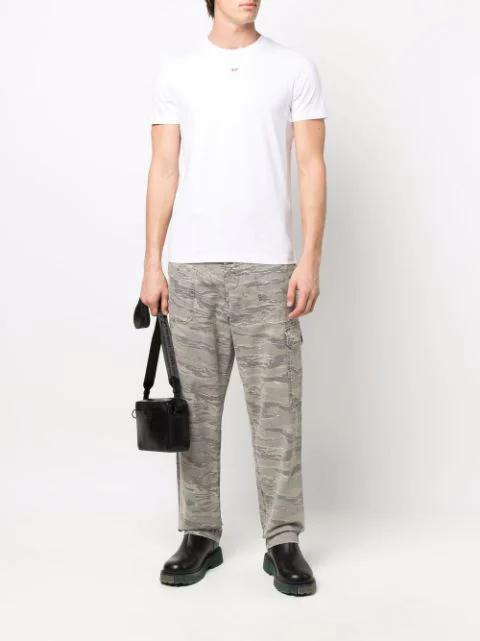 DIESEL Cotton T-shirt With Embroidered Details T-norm-int In White