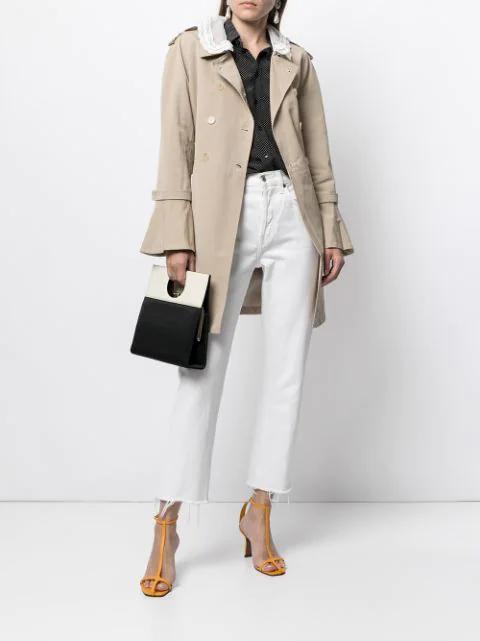 RE/DONE High Rise Stove Pipe Straight Jeans In Vintage White Worn