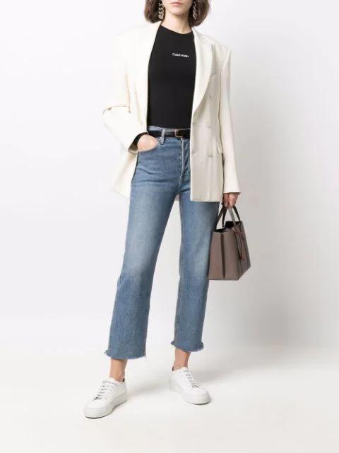 WARDROBE.NYC Double-breasted Blazer Dress In White