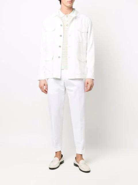 SAINT LAURENT Leather Loafer With Iconic Monogram In White