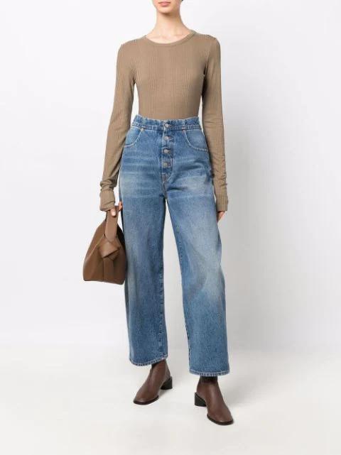 MM6 MAISON MARGIELA Mm6 By Maison Margiela Straight Leg Cropped Jeans In Blue
