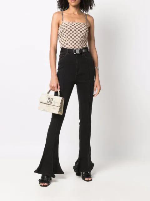 MISBHV Monogram-print Cropped Tank Top In Multi