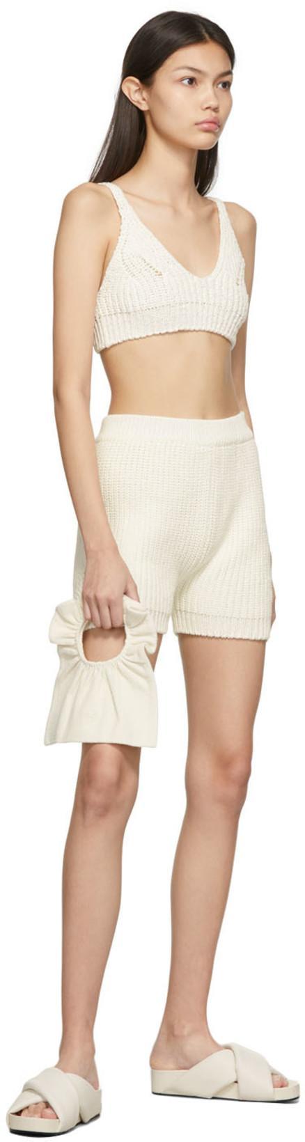 RECTO Off-white Knit Beach Shorts In Off White