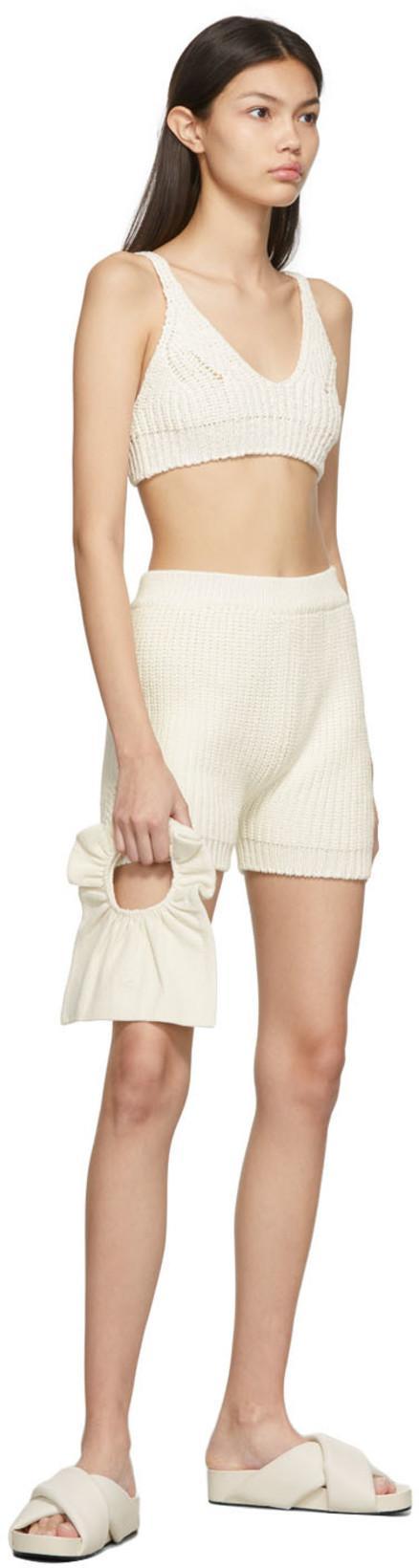 RECTO Off-white Knit Beach Shorts In Off White