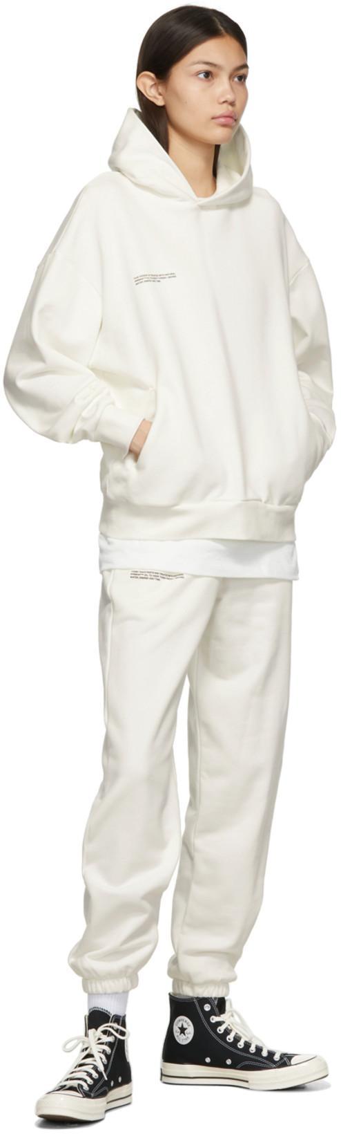 PANGAIA Womens Black 365 Signature Branded Organic And Recycled Cotton-blend Hoody M In White