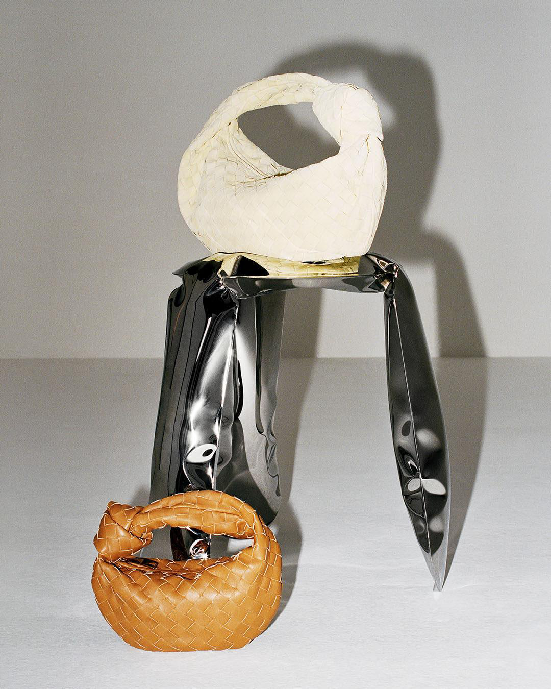 BOTTEGA VENETA Teen Jodie Intrecciato Leather Hobo In Caramel Gold