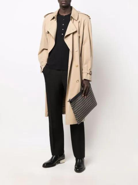 TOM FORD Cotton Stretch Rib Henley T-shirt In Black