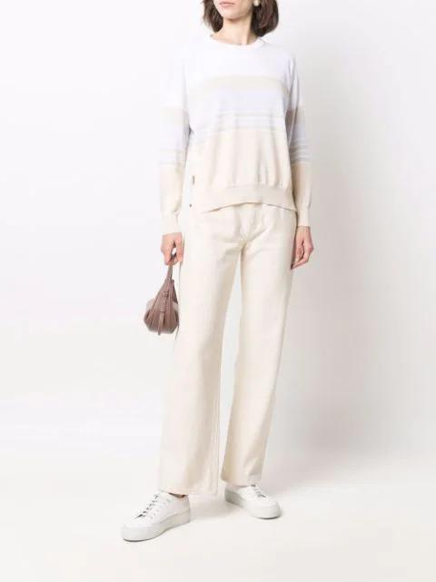 SAINT LAURENT Embroidered Espadrilles In Canvas Beige In White