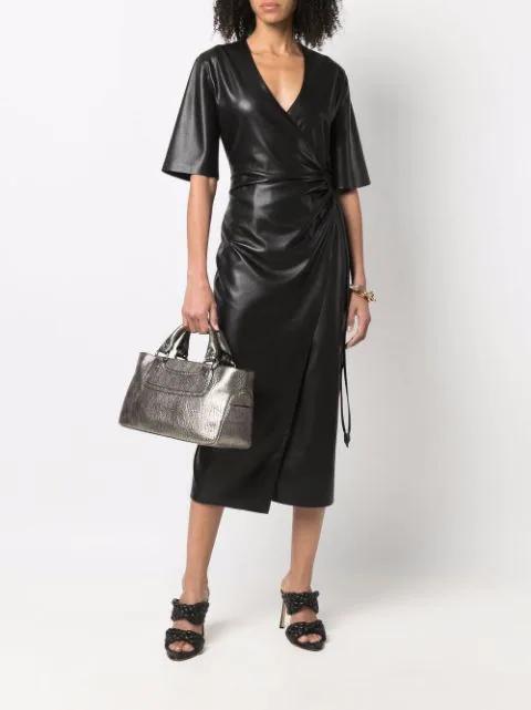 BOTTEGA VENETA The Curve 95 Lambskin Mules With Twisted Intrecciato Straps In Black