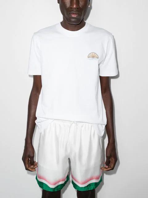 CASABLANCA Tennis Club Silk Shorts In White