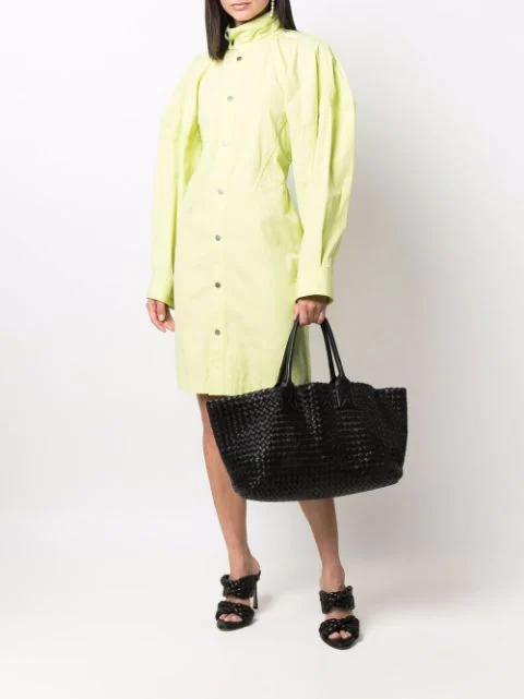 BOTTEGA VENETA The Curve 95 Lambskin Mules With Twisted Intrecciato Straps In Black