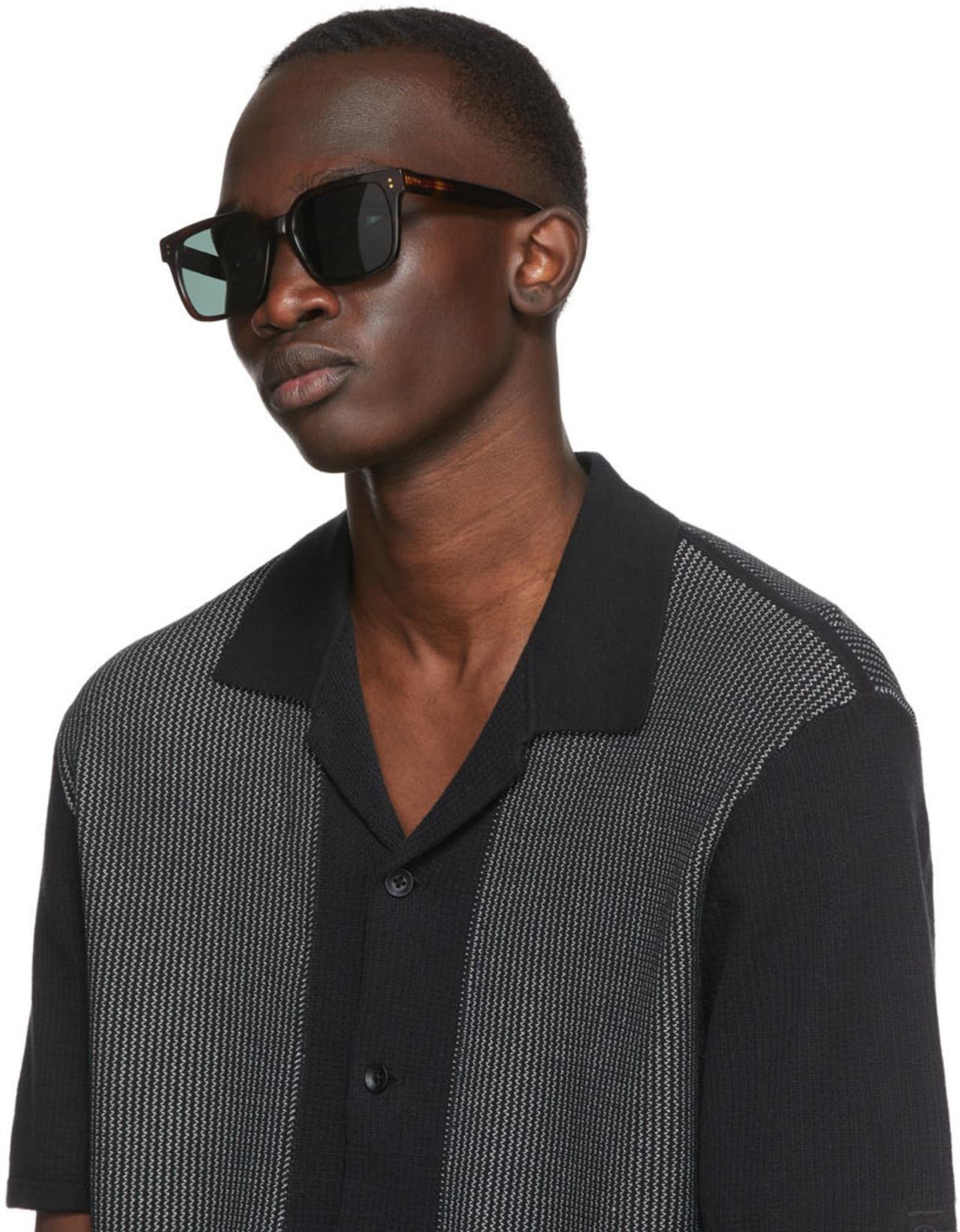 RAG & BONE Harvey Cotton-blend Knit Short-sleeved Shirt In Black White