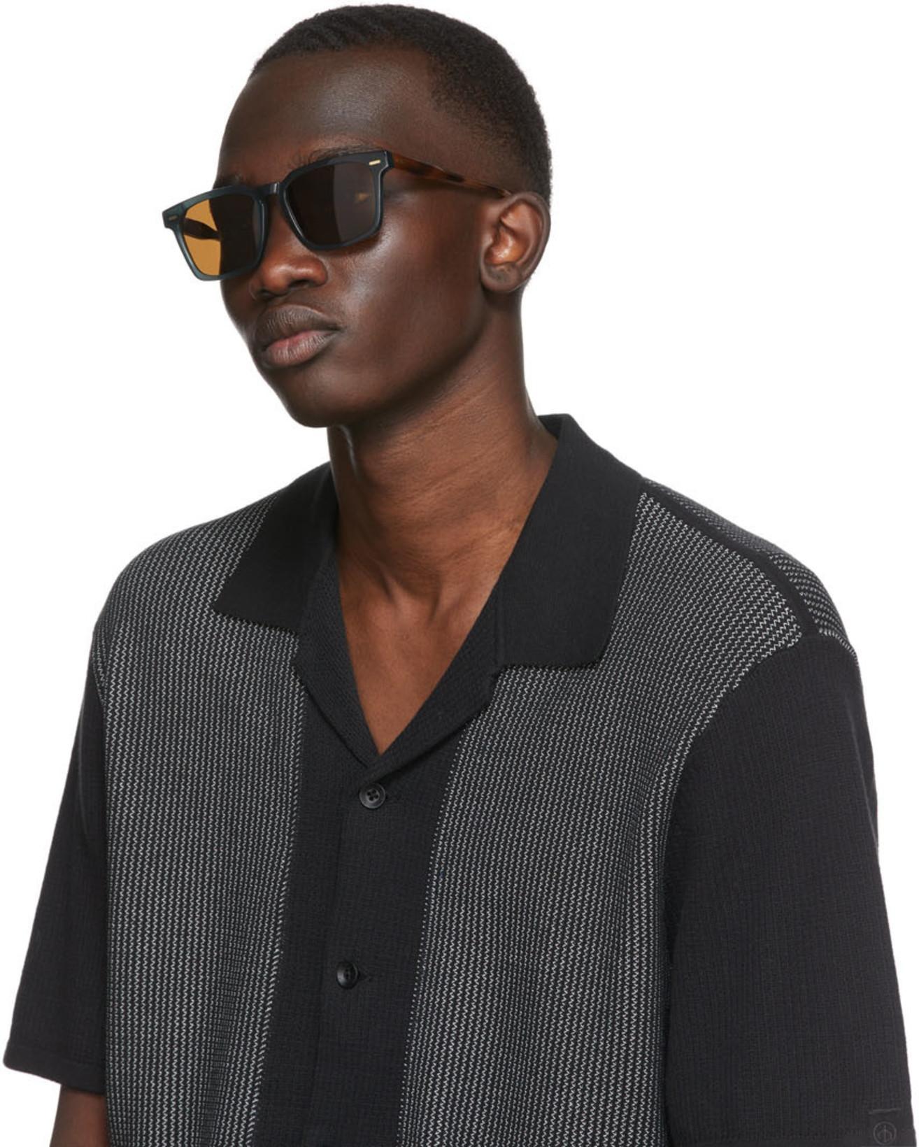 RAG & BONE Harvey Cotton-blend Knit Short-sleeved Shirt In Black White